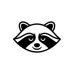 Illustration of racoon head. Design element for logo, label, sign. Vector illustration