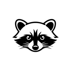Illustration of racoon head. Design element for logo, label, sign. Vector illustration