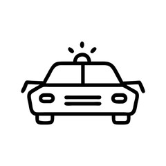 Police Car Icon for Law Enforcement and Security Themes