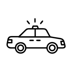 Police Car Icon for Law Enforcement and Security Themes