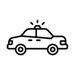 Police Car Icon for Law Enforcement and Security Themes