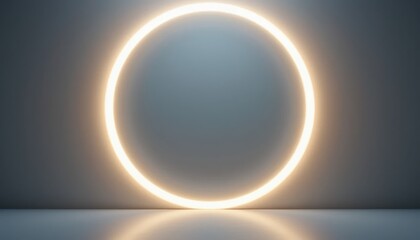 Illuminated circular design studio environment graphic art modern aesthetic creative concept minimalist approach for enhanced visual appeal