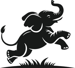 Baby elephant silhouette vector