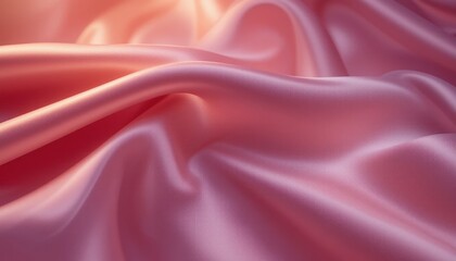 Obraz premium Elegant pink satin fabric close-up textiles soft texture studio environment macro view luxury concept for fashion and design