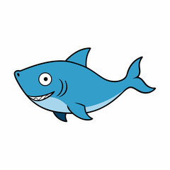 shark cartoon isolated on white