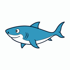 Obraz premium shark cartoon isolated on white
