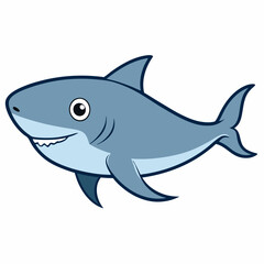 shark cartoon isolated on white