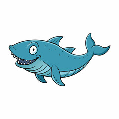 vector illustration of cartoon shark