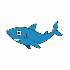 Obraz premium shark cartoon isolated on white