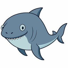 shark cartoon isolated on white