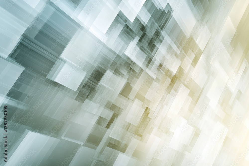 Aufkleber Modern abstract digital background featuring structured pixel-like elements in soft neutral shades, creating a futuristic atmosphere of calm and innovation