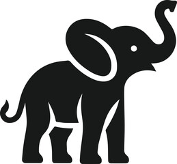 Baby elephant silhouette vector
