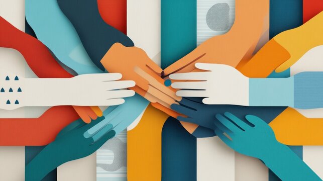 Diverse hands in unity