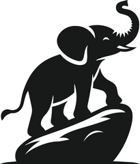 Baby elephant silhouette vector