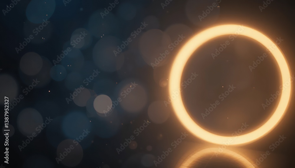 Poster dynamic light circle illuminates a creative space artistic visualization abstract environment macro 