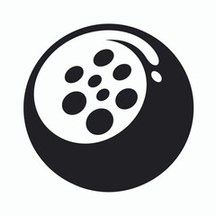 very simple flat and single minimalist Bowling Ball Holes Silhouettes in black on a white background