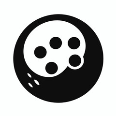 very simple flat and single minimalist Bowling Ball Holes Silhouettes in black on a white background