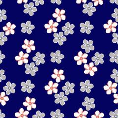 Vector - seamless pattern of colored flower heads.