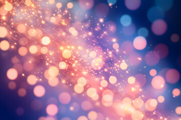 Obraz premium Abstract Bokeh Lights in Soft Blue and Purple Hues Creating a Dreamy Atmosphere