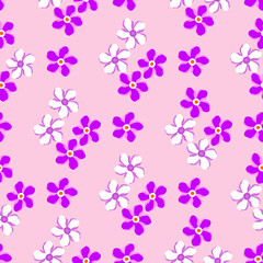 Vector - seamless pattern of colored flower heads.