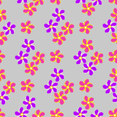 Vector - seamless pattern of colored flower heads.