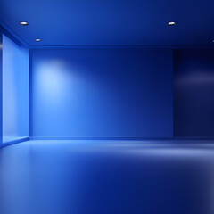 Empty Blue Room Interior