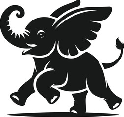 Baby elephant silhouette vector