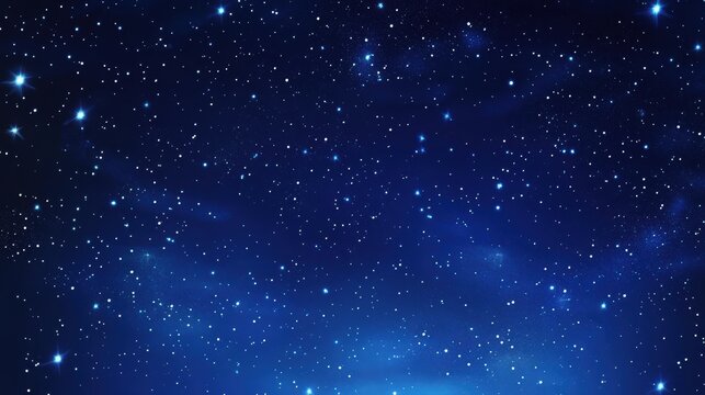 Cartoon night starry sky vector design. Simple dark blue space background with stars clipart. Cartoon starry pattern. Cosmic stars in darkness space vector, night sky.