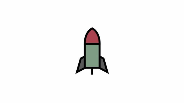 Rocket with red explosive head symbol - Military icon.