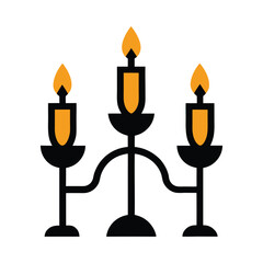 candle holder set vector illustration