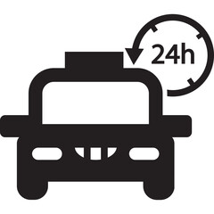 Car, 24 hours, customer service icon