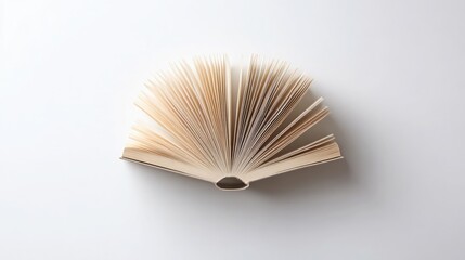 A single book standing open like a tent, showcasing its pages.