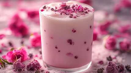 Pink Rose Smoothie in Glass