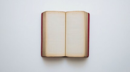 A top-down view of an open book with aligned pages, showcasing symmetry.