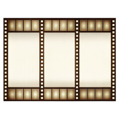 Film Reel Border, Movie Frame, Cinema Background isolated on transparent background