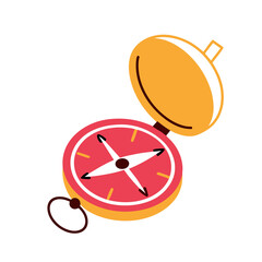 Compass with globe illustration in flat colorful style, AI Generation