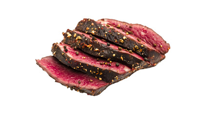 Obraz premium Delicious Slices of Seasoned Steak Rich Red Meat Gourmet Food