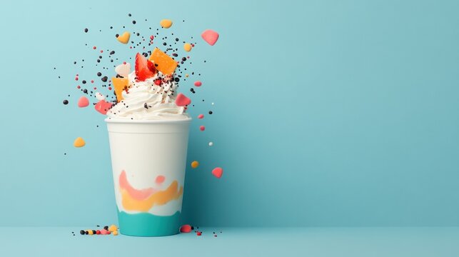 Refreshing drink with toppings