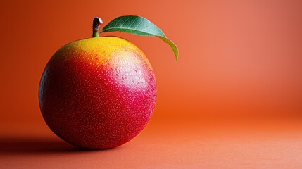 Vibrant mango, single fruit, bold colors
