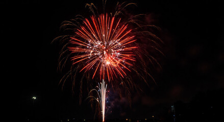 fireworks in the night sky