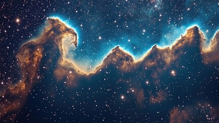 Fototapeta premium A breathtaking view of a gas cloud forming new stars in the depths of the universe.