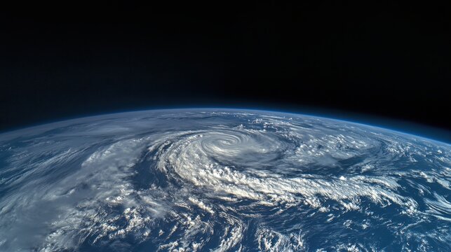 Imagen de la tierra desde el espacio con hurac&aacute;n