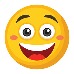 Yellow smiling emoji vactor with no background