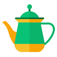 Vintage white teapot and cup, isolated antique beverage container