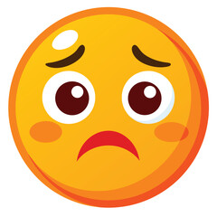 Yellow sad emoji vactor with no background