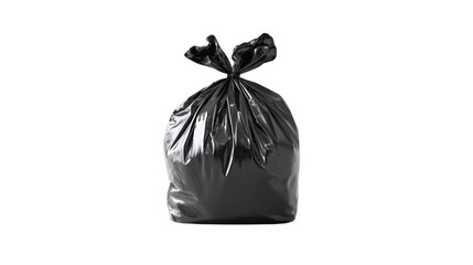 A full black trash bag ready for disposal waste removal cleaning hygiene