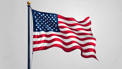 USA flag. American flag. American flag on a white background. Stars and Stripes