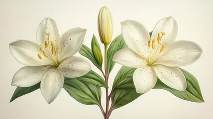 Fototapeta premium bouquet of white lilies