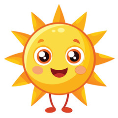 Cartoon sun animation with white background 