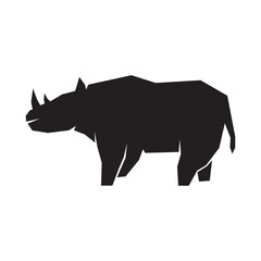 rhino silhouette design. Africa animal sign and symbol.